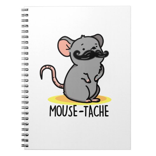 Mouse-tache Funny Mouse Pun Notizblock (Vorderseite)