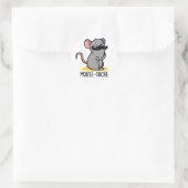 Mouse-tache Funny Mouse Pun Runder Aufkleber (Tasche)