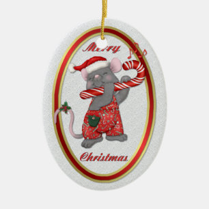 Mouse Tunes Santa Keramikornament