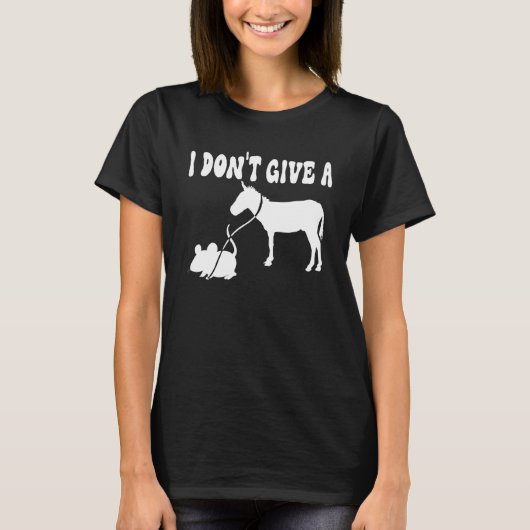 MOUSE WALKING A DONKEY I Don't Give Rats Mouse vin T-Shirt (Vorderseite)