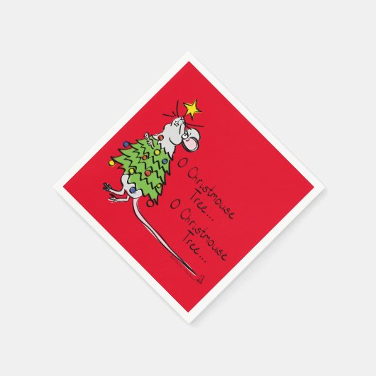 Mouse Weihnachtsbaum Funny Kids Serviette (Ecke)