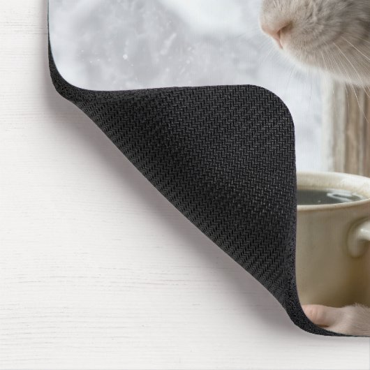 Mouse With a Cup of Coffee Mousepad (Ecke)
