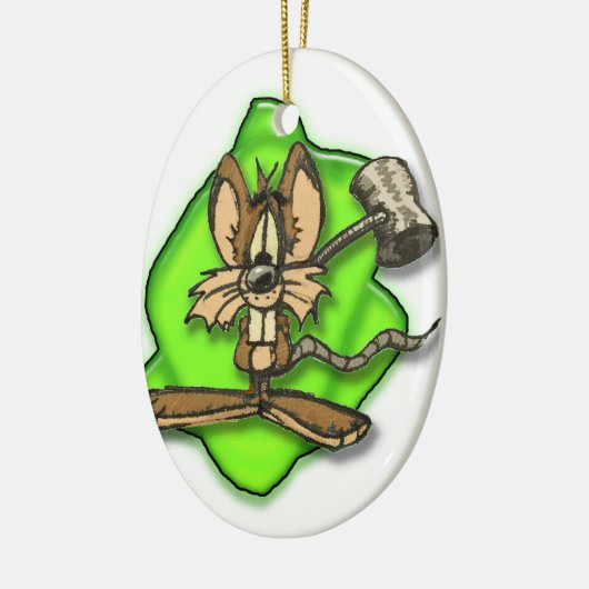 Mouse with Hammer Keramik Ornament (Links)