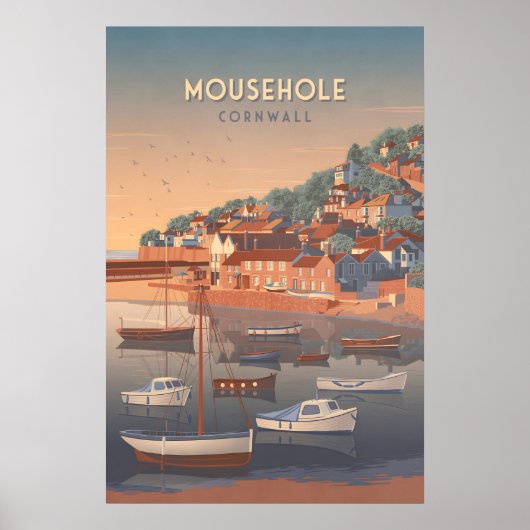 Mousehole Cornwall Reiseplakat Poster (Vorne)
