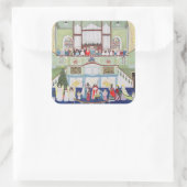 Mousehole Methodist Kapelle Cornwall Quadratischer Aufkleber (Tasche)