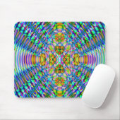 Mousemat Abstract Psychedelic Design, Blue Gold Mousepad (Mit Mouse)