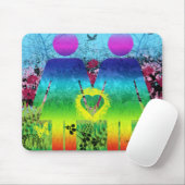 Mousemat Abstrakt Digital Graffiti Rainbow Liebe Mousepad (Mit Mouse)