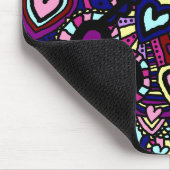 Mousemat, Abstrakt Doodle Art Hearts Mouse Pad Mousepad (Ecke)