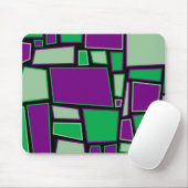Mousemat, abstrakte Quadrate, lila, Grüntöne Mousepad (Mit Mouse)