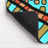 Mousemat, Abstrakter Sommerspass Blue Orange Mousepad (Ecke)