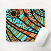Mousemat, Abstrakter Sommerspass Blue Orange Mousepad (Mit Mouse)