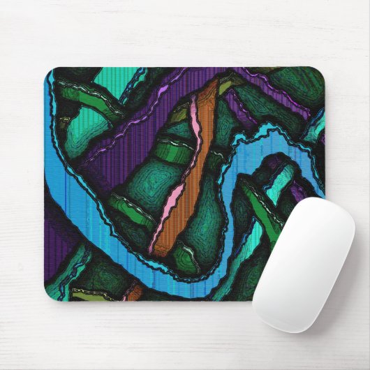 Mousemat Dark Scribbles Abstraktes Design Mousepad (Mit Mouse)