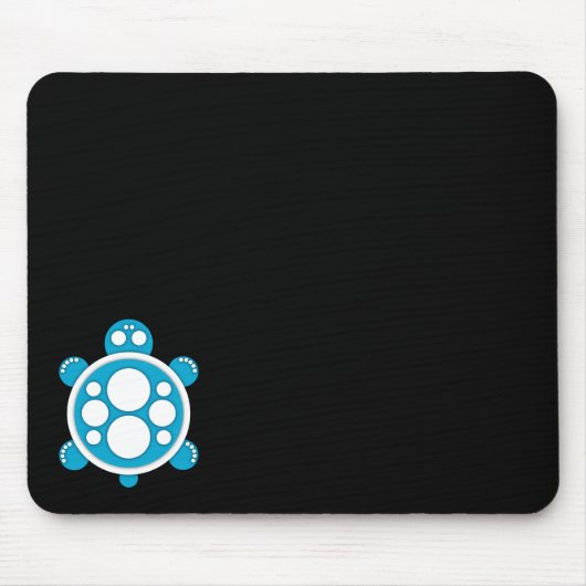 Mousemat, runde Schildkröte, himmelblau, schwarz Mousepad (Vorne)