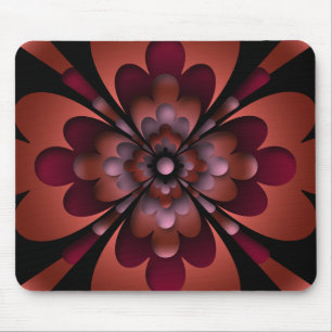 Mousemat, Zen Flower, Dark Peach Red Orange Pink Mousepad