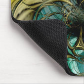 Mousepad Abstrakt Art Metal Gold Aquamarines Glas (Ecke)
