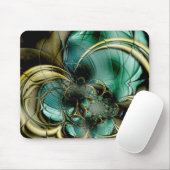 Mousepad Abstrakt Art Metal Gold Aquamarines Glas (Mit Mouse)