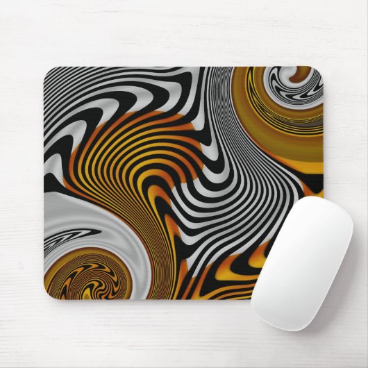 Mousepad Abstrakt Orange Black Silver Design (Mit Mouse)