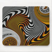 Mousepad Abstrakt Orange Black Silver Design (Vorne)