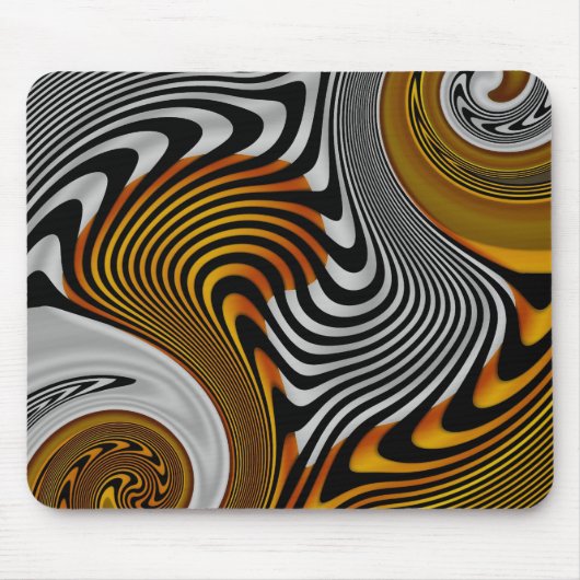 Mousepad Abstrakt Orange Black Silver Design (Vorne)