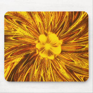 Mousepad Abstrakte Linien Gelbe Blume