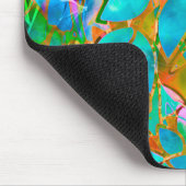 Mousepad abstraktes beflecktes mit Blumenglas (Ecke)