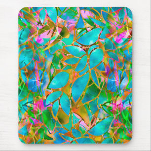 Mousepad abstraktes beflecktes mit Blumenglas