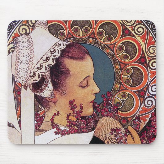 Mousepad: Alphonse Mucha - Art Nouveau Mousepad (Vorne)