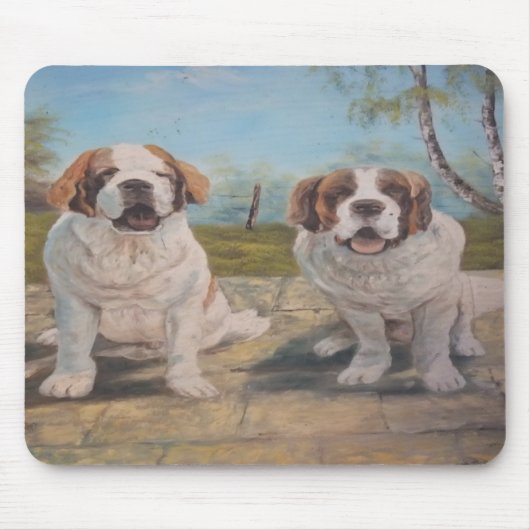 Mousepad Ann Hayes Painting Two St Bernards (Vorne)