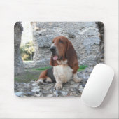 Mousepad Basset Hound Burg Ruine (Mit Mouse)