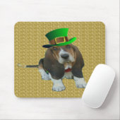 Mousepad Basset Hound Happy St. Patrick's (Mit Mouse)