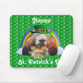 Mousepad Basset Hound Happy St. Patrick's Day (Mit Mouse)