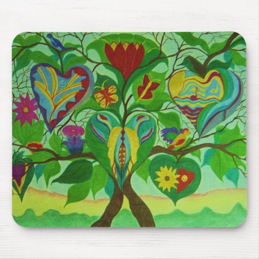 MOUSEPAD, BAUM UND HERZEN MOUSEPAD (Vorne)