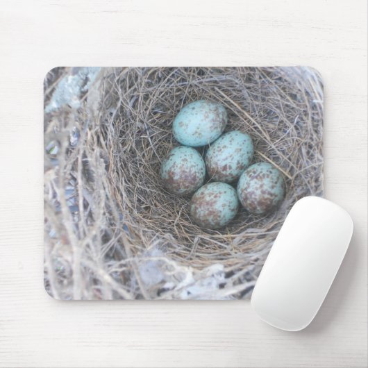 Mousepad Bird's Nest mit Eierfotografie (Mit Mouse)