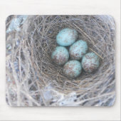 Mousepad Bird's Nest mit Eierfotografie (Vorne)