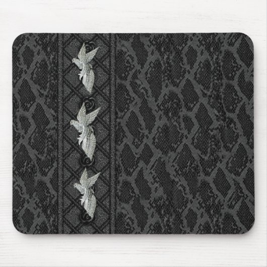 Mousepad Black Leather Bird Jewel (047-015) (Vorne)