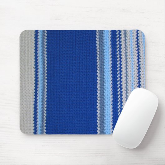 Mousepad - Blaue Streifen in Crochet (Mit Mouse)