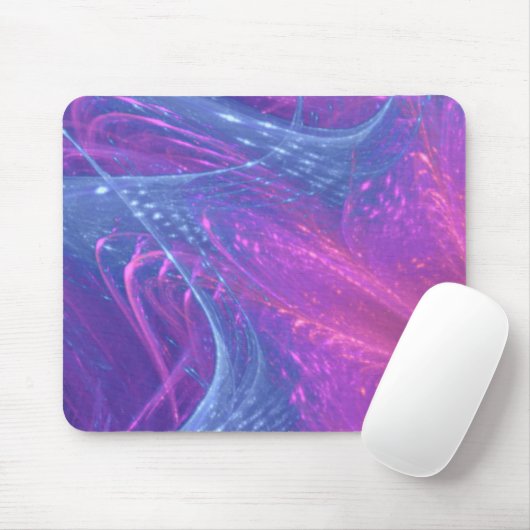 Mousepad Blue Magenta Asymmetrisches Fraktal (Mit Mouse)
