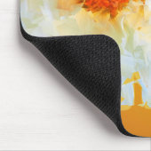 Mousepad Blume Weiß Orange Kubist (Ecke)