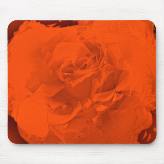 Mousepad blutende Rose Warm Orange (Vorne)