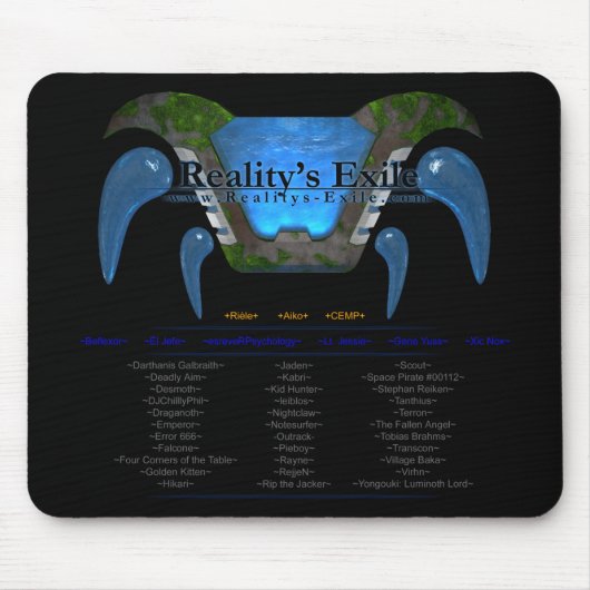 Mousepad das Exil der Wirklichkeit Schwarzes (Vorne)