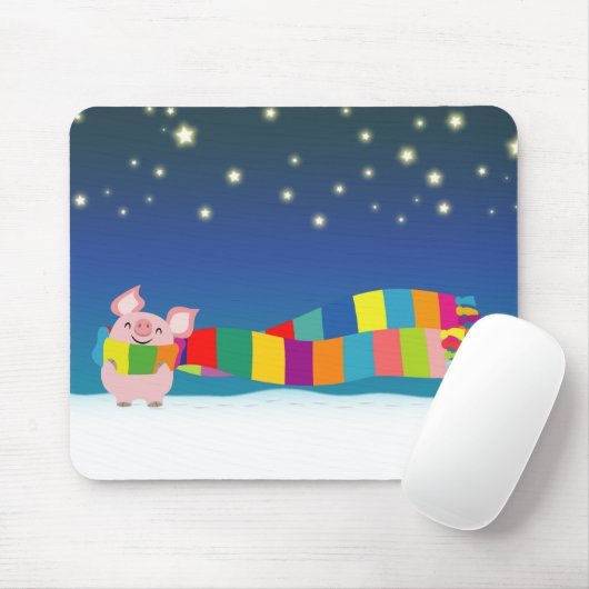 Mousepad das Weihnachten des kleinen Schweins (Mit Mouse)