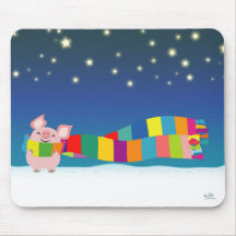Mousepad das Weihnachten des kleinen Schweins