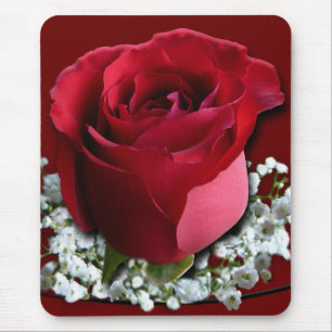 Mousepad-Dekoration der Roten Blume Rote Rose Gesc Mousepad