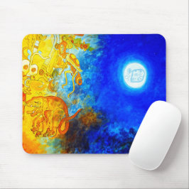 Mousepad, Design Mousepad, Blau und Orange Mayan Mousepad