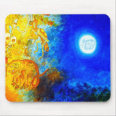Mousepad, Design Mousepad, Blau und Orange Mayan Mousepad (Vorne)