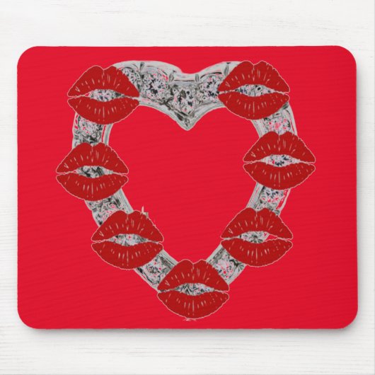 Mousepad Diamond Heart Kisses (Vorne)