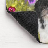 Mousepad Dog Shih Tzu auf farbigen Blume (Ecke)