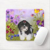 Mousepad Dog Shih Tzu auf farbigen Blume (Mit Mouse)