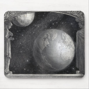 Mousepad "Erde, Mond und Milchstraße"