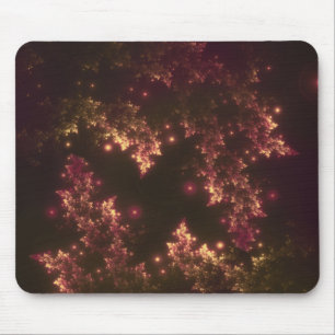 Mousepad Fraktal Blätter Red Glow